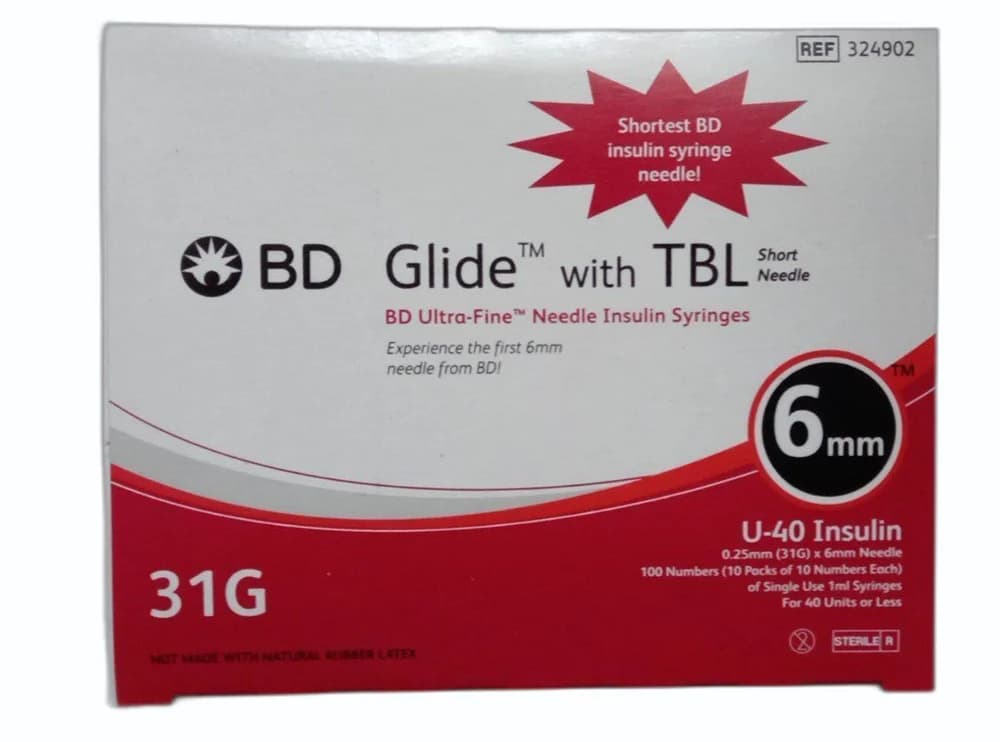 BD Glide With TBL U-40 Insulin Syringe (31Gx6mm)