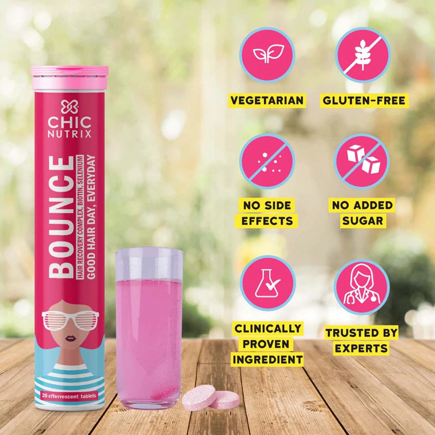 Chicnutrix Bounce With Biotin & Selenium Tablet Raspberry