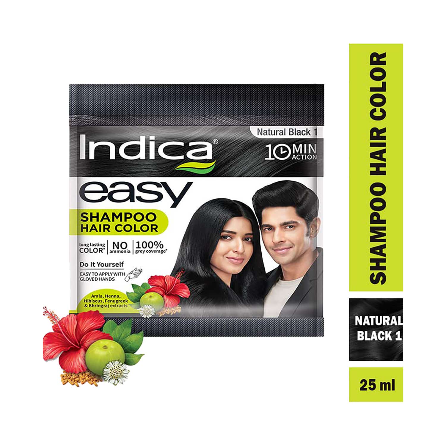 Indica Easy Shampoo Hair Colour Natural Black (1)
