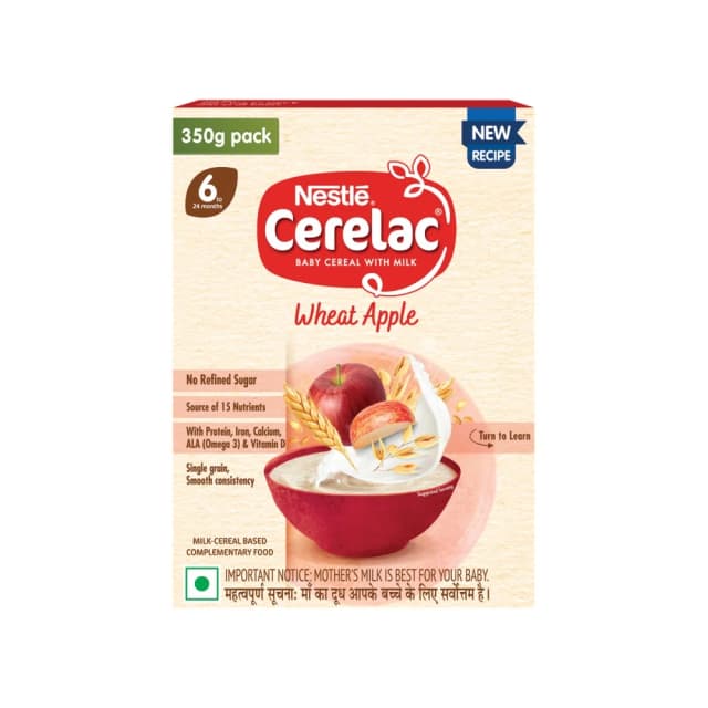 Nestle Cerelac Wheat Apple Baby Cereal 6 To 24 Months