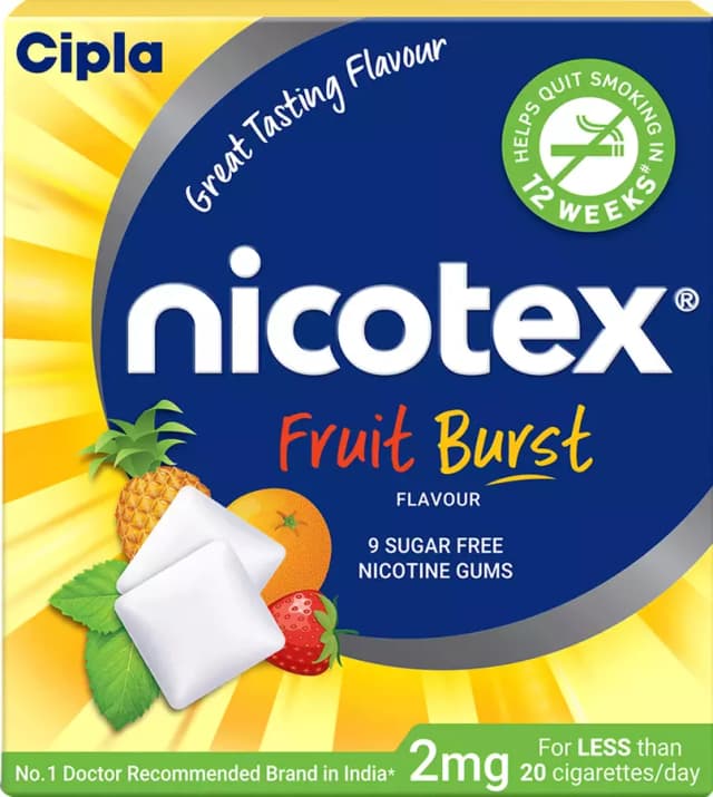 Nicotex 2 Fruit Burst Sugar Free Nicotine Gums