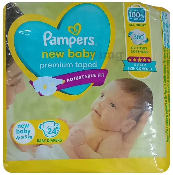 Pampers New Baby Premium Taped Baby Diapers NB