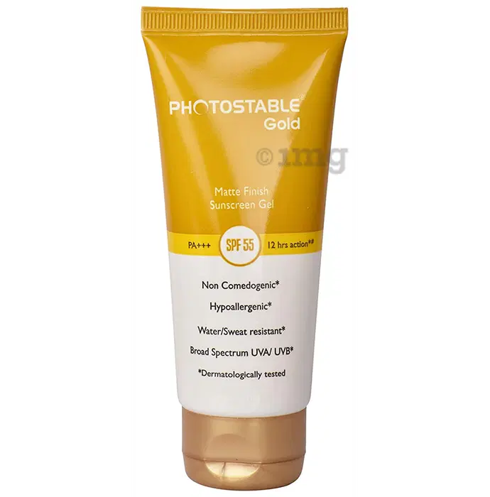 Photostable Gold Matte Finish Sunscreen Gel SPF 55