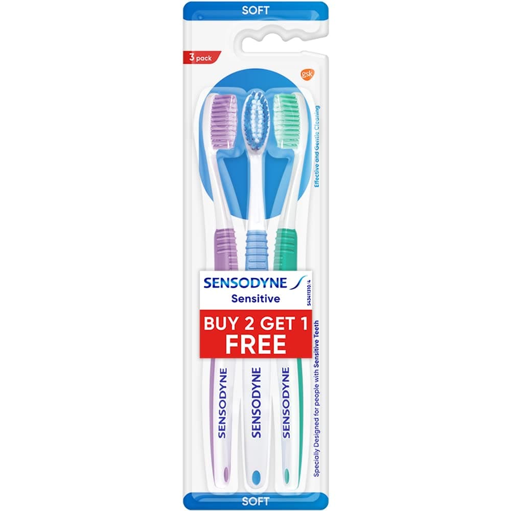 Sensodyne Sensitive Effective & Gentle Cleaning Toothbrush (Buy 2 Get 1 Free)