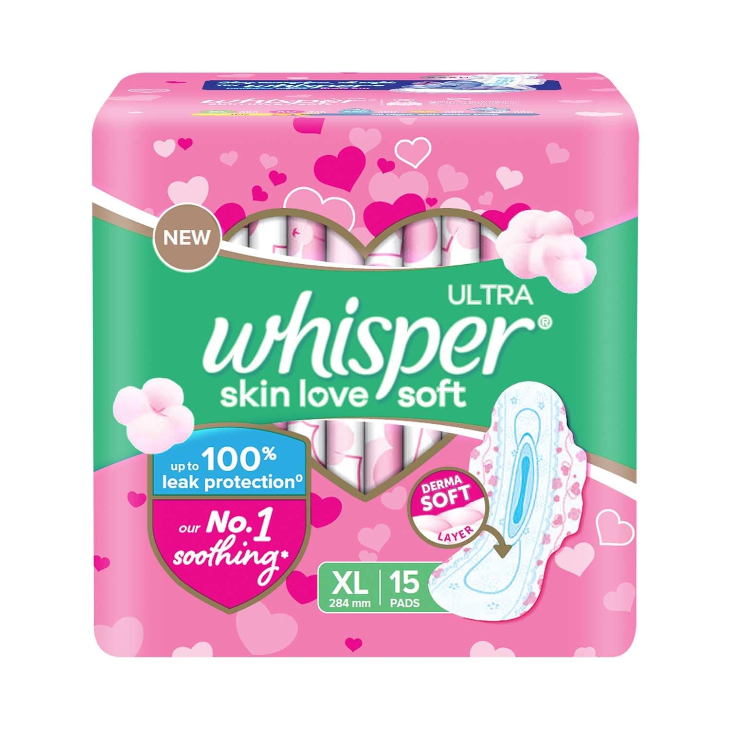 Whisper Ultra Skin Love Soft Sanitary Pads XL+